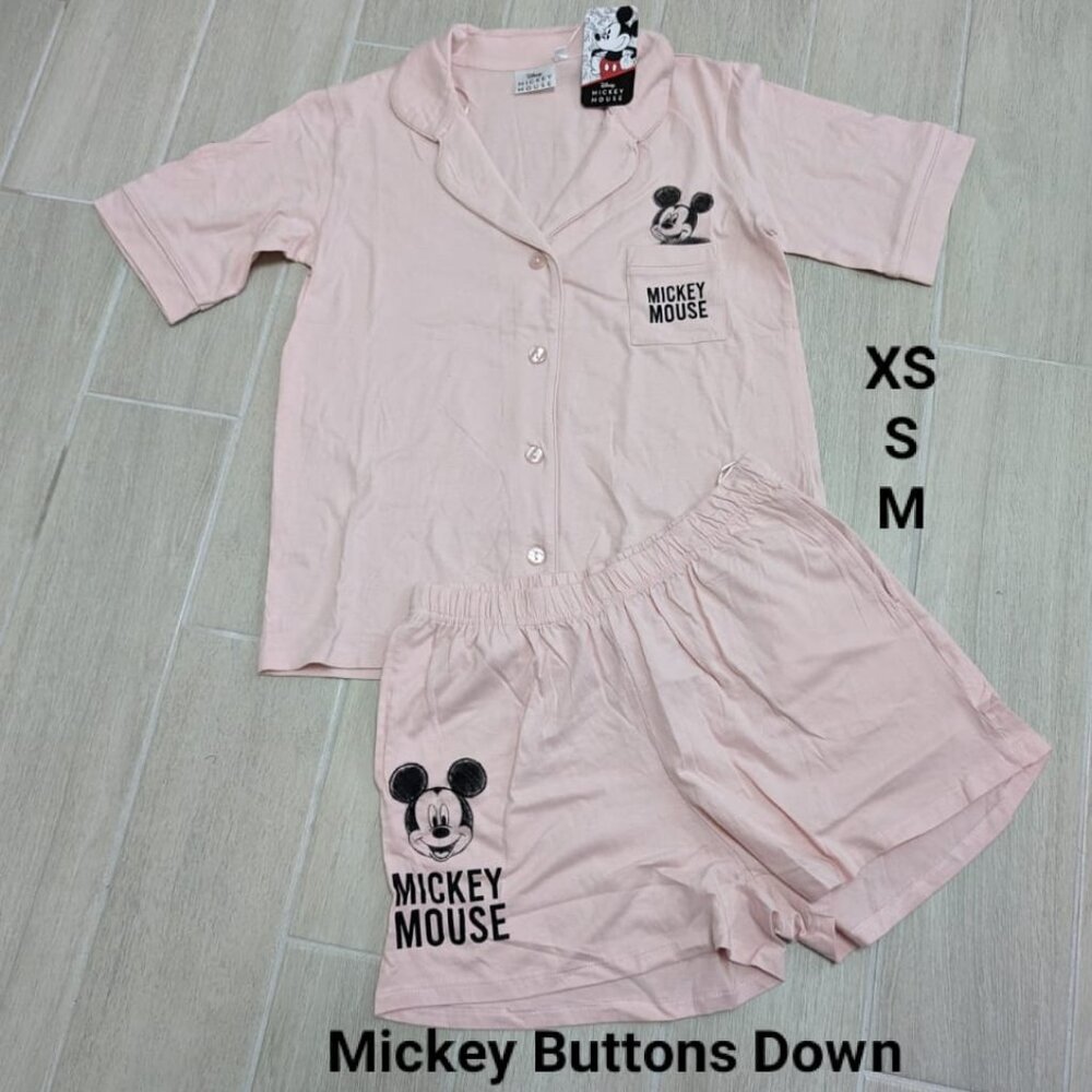 NWT Disney Women’s Teens Mickey Print Pj's Short Sets Super Soft Comfy Pjs